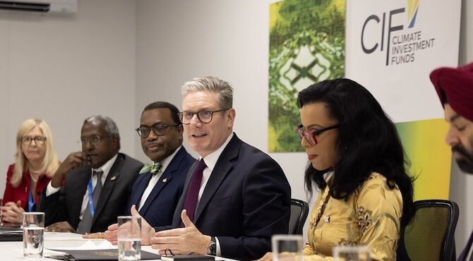 Baku, Azerbaijan. Prime Minister Keir Starmer speaks at the Climate Investment Funds roundtable as he attends COP29 in Azerbaijan. Picture by Simon Dawson / No 10 Downing Street