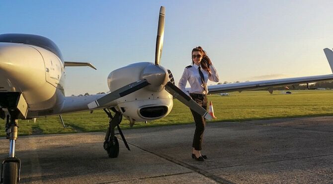 Trainee airline pilot Carrie Clark