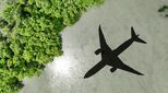 aeroplane-shadow-trees-esg-stock-image