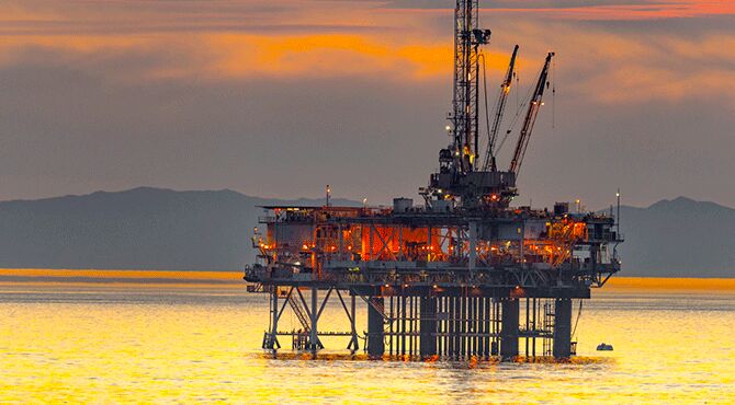 Oil rig in sea