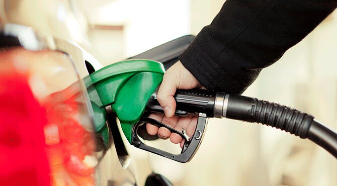 Car filling up at petrol pump